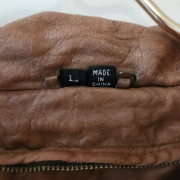 Vintage Unbranded Genuine Leather Jacket Men's Size Large - Picture 2 of 4